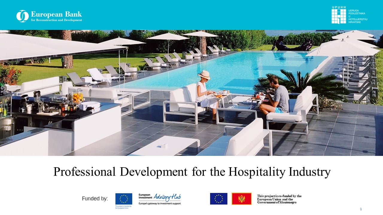 EDUKACIJE: Program profesionalnog razvoja zaposlenika u hotelskoj industriji 2021. 1 EBRD SI