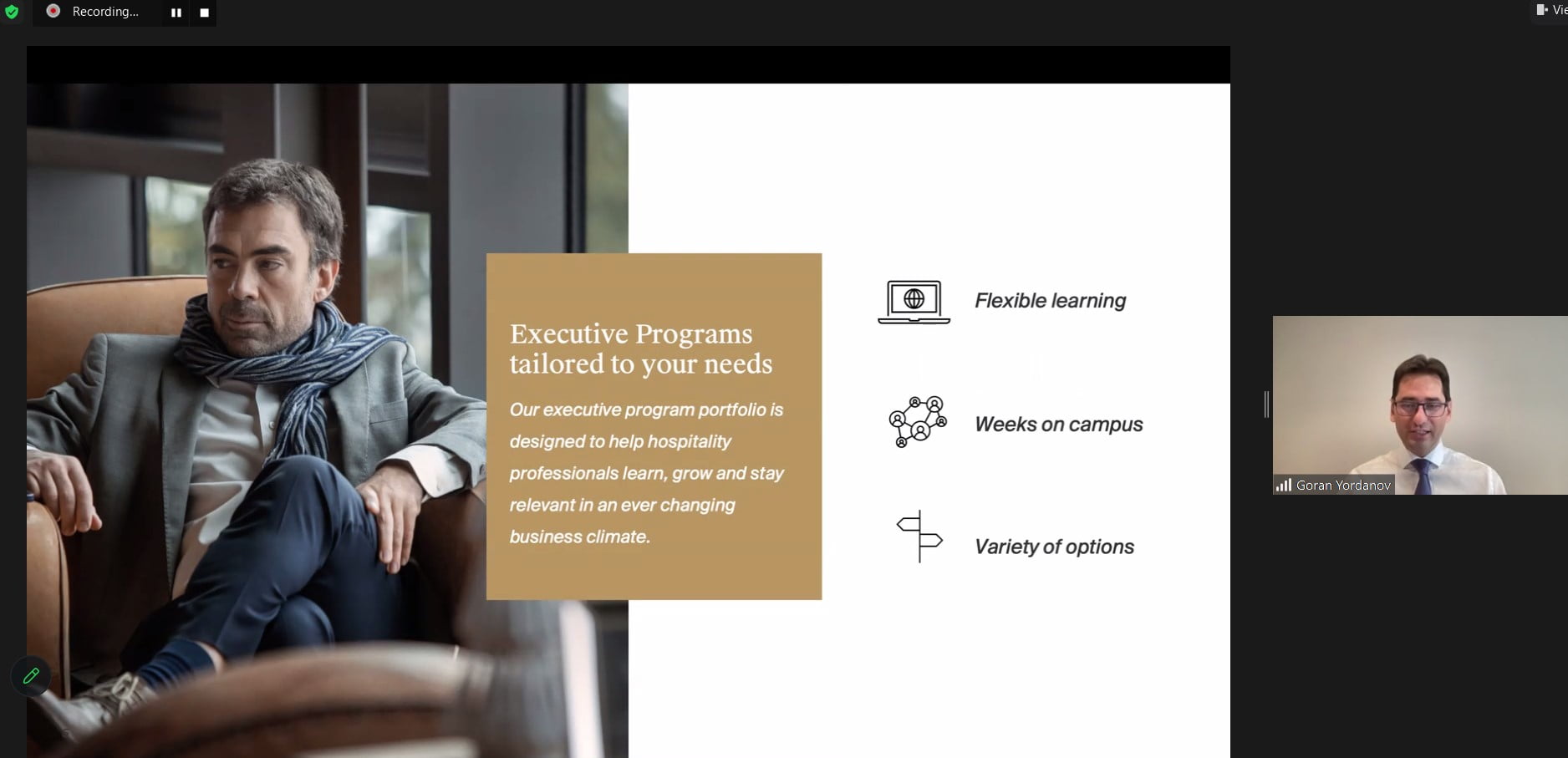 Suradnja s Les Roches & Glion 1 webinar les roches