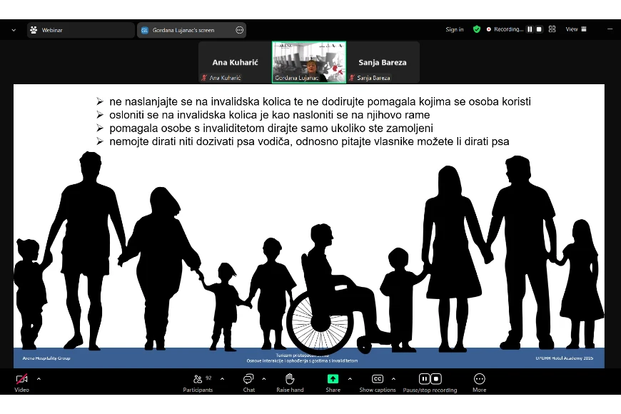 Održan webinar modul 9: Inkluzivni hoteli za novo doba – Trendovi i prilike u pristupačnom turizmu 7 modul 9